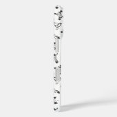 Peanuts | Snoopy & Woodstock B&W Bloempatroon Case-Mate iPhone Case (Achterkant / Rechts)