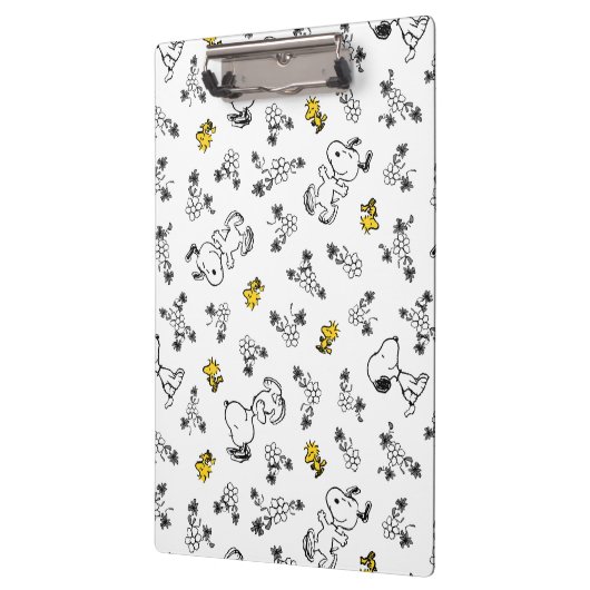 Peanuts | Snoopy & Woodstock B&W Bloempatroon Klembord (Links)