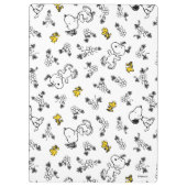 Peanuts | Snoopy & Woodstock B&W Bloempatroon Klembord (Achterkant)