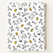 Peanuts | Snoopy & Woodstock B&W Bloempatroon Notitieboek (Achterkant)