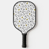 Peanuts | Snoopy & Woodstock B&W Bloempatroon Pickleball Paddle (Achterkant)