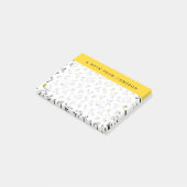 Peanuts | Snoopy & Woodstock B&W Bloempatroon Post-it® Notes (Schuin)