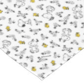 Peanuts | Snoopy & Woodstock B&W Bloempatroon Tafelkleed (Gekanteld)
