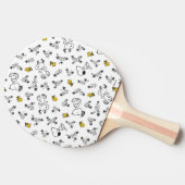 Peanuts | Snoopy & Woodstock B&W Bloempatroon Tafeltennisbatje (Zijkant)