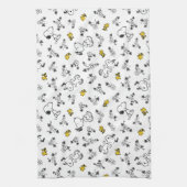 Peanuts | Snoopy & Woodstock B&W Bloempatroon Theedoek (Verticaal)