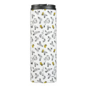 Peanuts | Snoopy & Woodstock B&W Bloempatroon Thermosbeker (Achterkant)