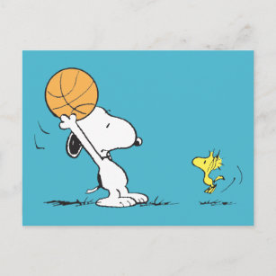 Peanuts   Snoopy & Woodstock Basketbal Briefkaart