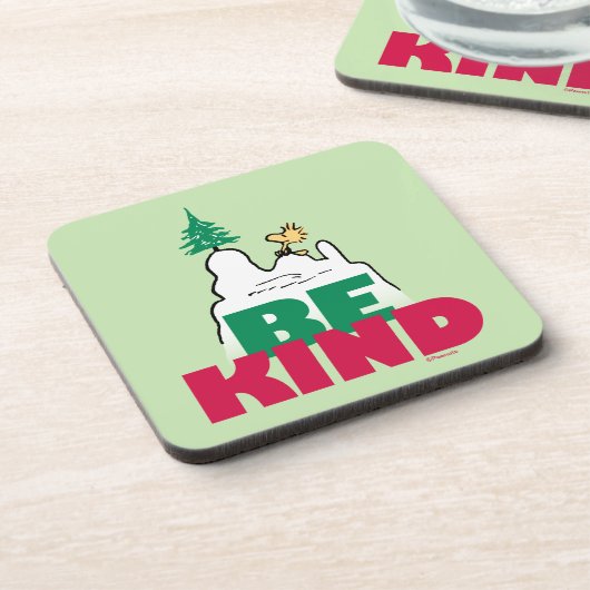 Peanuts | Snoopy & Woodstock Be Kind Bier Onderzetter (Linkerzijde)