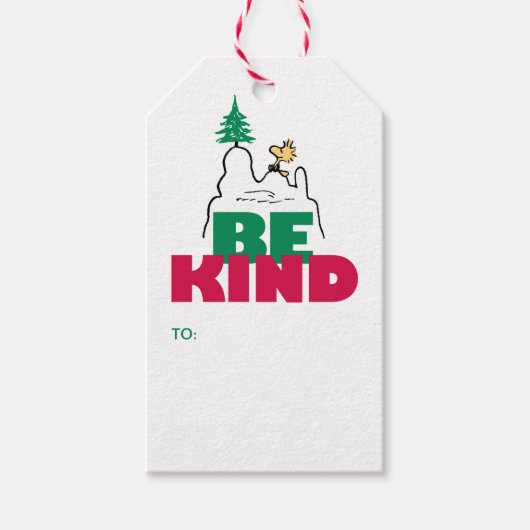 Peanuts | Snoopy & Woodstock Be Kind Cadeaulabel (Voorkant)