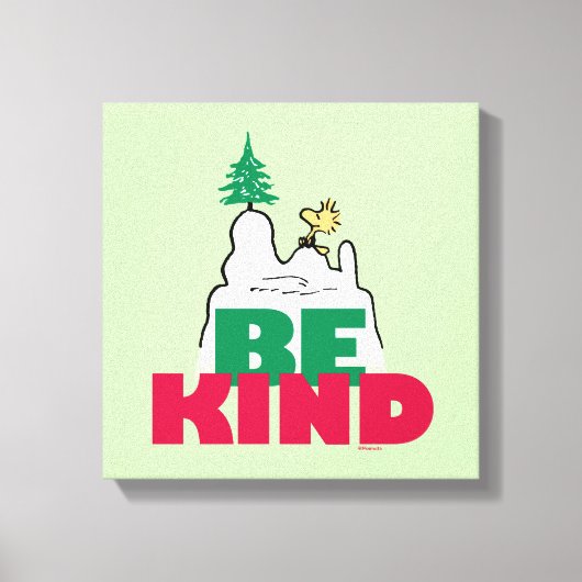 Peanuts | Snoopy & Woodstock Be Kind Canvas Afdruk (Voorkant)