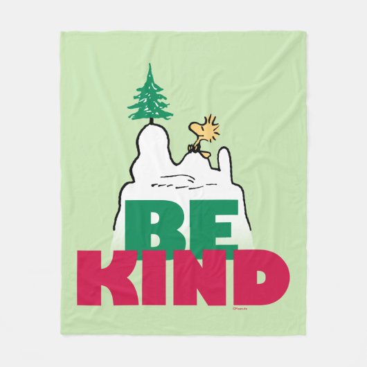 Peanuts | Snoopy & Woodstock Be Kind Fleece Deken (Voorkant)