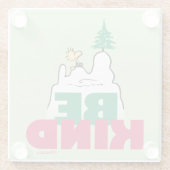 Peanuts | Snoopy & Woodstock Be Kind Glazen Onderzetter (Achterkant)