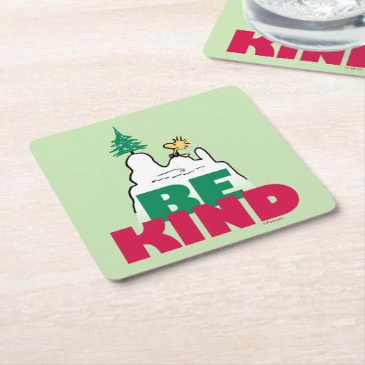 Peanuts | Snoopy & Woodstock Be Kind Kartonnen Onderzetters (Schuin)