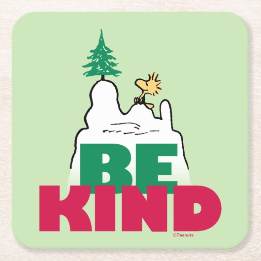 Peanuts | Snoopy & Woodstock Be Kind Kartonnen Onderzetters (Voorkant)
