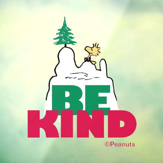 Peanuts | Snoopy & Woodstock Be Kind Raamsticker (Vel 3)