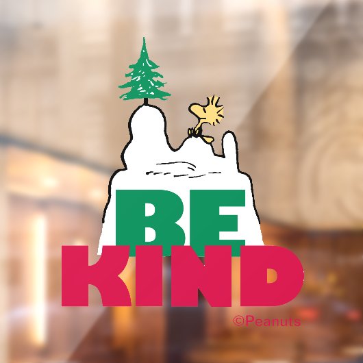 Peanuts | Snoopy & Woodstock Be Kind Raamsticker (Vel 2)
