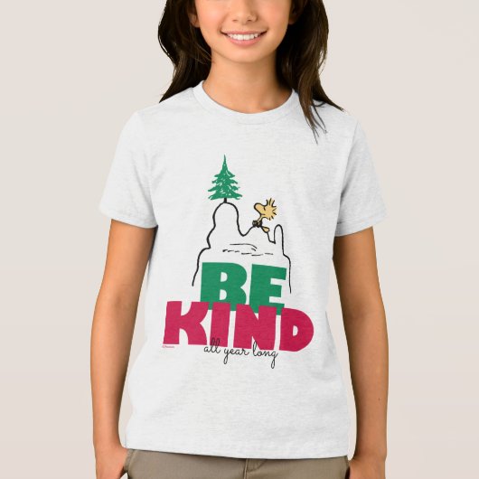 Peanuts | Snoopy & Woodstock Be Kind Tri-Blend Shirt (Voorkant)