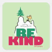 Peanuts | Snoopy & Woodstock Be Kind Vierkante Sticker (Voorkant)