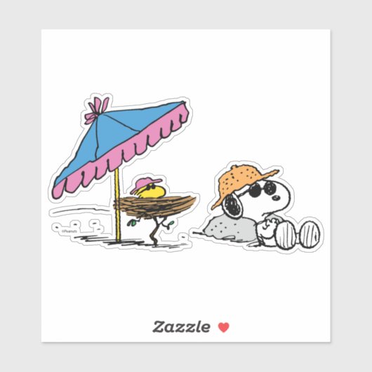 Peanuts | Snoopy & Woodstock Beach Sticker (Vel)