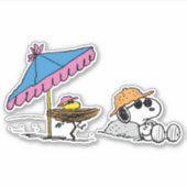 Peanuts | Snoopy & Woodstock Beach Sticker (Voorkant)