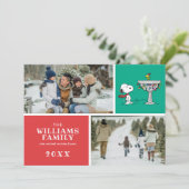 Peanuts | Snoopy & Woodstock Bevroren Vogeldrinkba Feestdagenkaart (Staand voorkant)