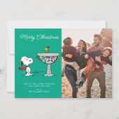 Peanuts | Snoopy & Woodstock Bevroren Vogeldrinkba Feestdagenkaart (Voorkant)