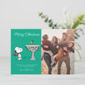 Peanuts | Snoopy & Woodstock Bevroren Vogeldrinkba Feestdagenkaart (Staand voorkant)