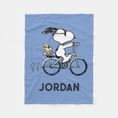 Peanuts | Snoopy & Woodstock Bicycle Fleece Deken (Voorkant)