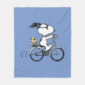 Peanuts | Snoopy & Woodstock Bicycle Fleece Deken (Voorkant)
