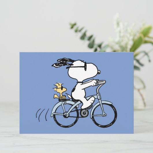 Peanuts | Snoopy & Woodstock Bicycle Kaart (Staand voorkant)