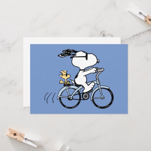 Peanuts | Snoopy & Woodstock Bicycle Kaart (Voorkant / Achterkant in situ)