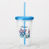 Peanuts Snoopy & Woodstock Bloem | Jouw namen toev Acryl Drinkbeker (Voorkant)