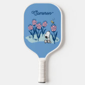 Peanuts Snoopy & Woodstock Bloem | Jouw namen toev Pickleball Paddle (Achterkant)