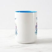 Peanuts Snoopy & Woodstock Bloem | Jouw namen toev Tweekleurige Koffiemok (Center)