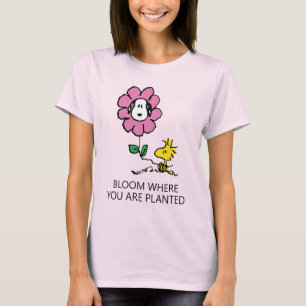 Peanuts   Snoopy & Woodstock Bloem T-shirt