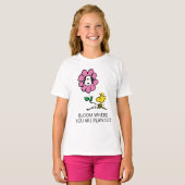 Peanuts | Snoopy & Woodstock Bloem T-shirt (Voorkant volledig)
