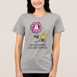 Peanuts Snoopy & Woodstock Bloem Tri-Blend Shirt