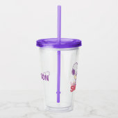 Peanuts | Snoopy & Woodstock Bloemen Acryl Drinkbeker (Rechts)