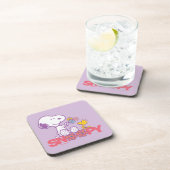 Peanuts | Snoopy & Woodstock Bloemen Bier Onderzetter (Rechterzijde)