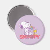 Peanuts | Snoopy & Woodstock Bloemen Magneet (Voorkant / Achterkant)