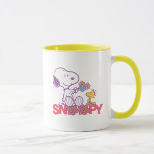 Peanuts   Snoopy & Woodstock Bloemen Mok