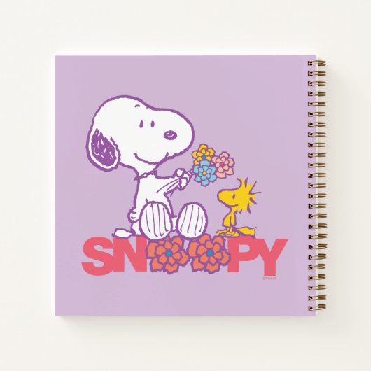 Peanuts | Snoopy & Woodstock Bloemen Notitieboek (Achterkant)