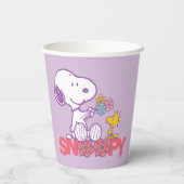 Peanuts | Snoopy & Woodstock Bloemen Papieren Bekers (Achterkant)