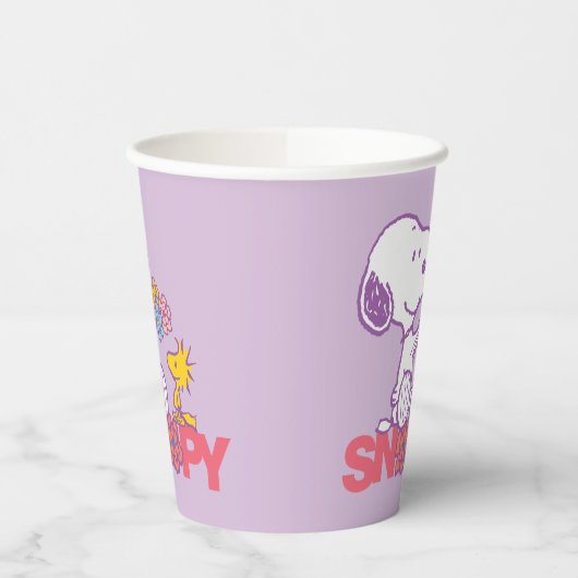 Peanuts | Snoopy & Woodstock Bloemen Papieren Bekers (Links)