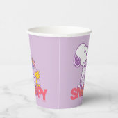 Peanuts | Snoopy & Woodstock Bloemen Papieren Bekers (Rechts)