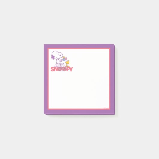 Peanuts | Snoopy & Woodstock Bloemen Post-it® Notes (Voorkant)