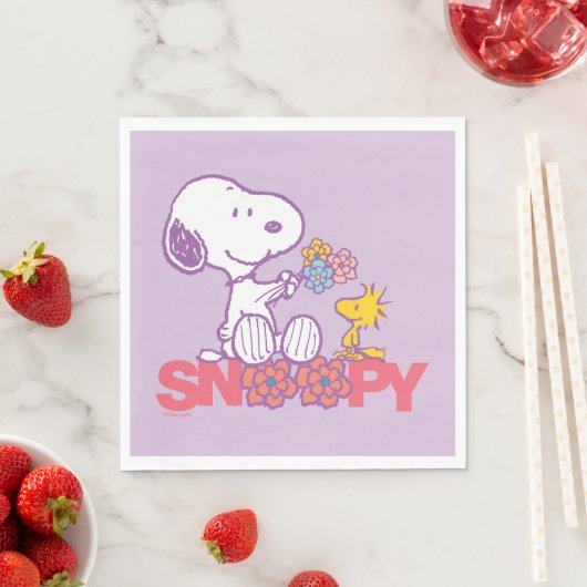 Peanuts | Snoopy & Woodstock Bloemen Servet (Insitu)