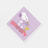 Peanuts | Snoopy & Woodstock Bloemen Servet (Hoek)