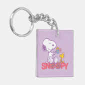 Peanuts | Snoopy & Woodstock Bloemen Sleutelhanger (Voorkant Links)