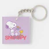 Peanuts | Snoopy & Woodstock Bloemen Sleutelhanger (Achterkant)